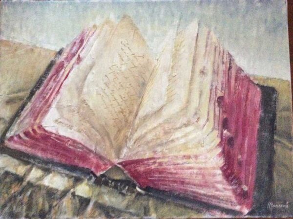 Andrea Mancini, Codice aperto, olio 30x40