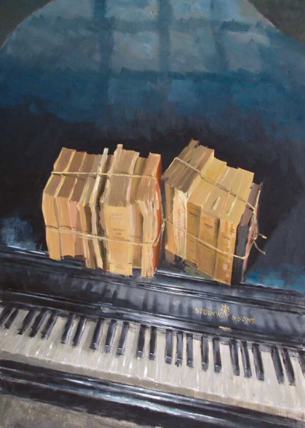 Andrea Mancini, Steinway & Sons, olio 100x70
