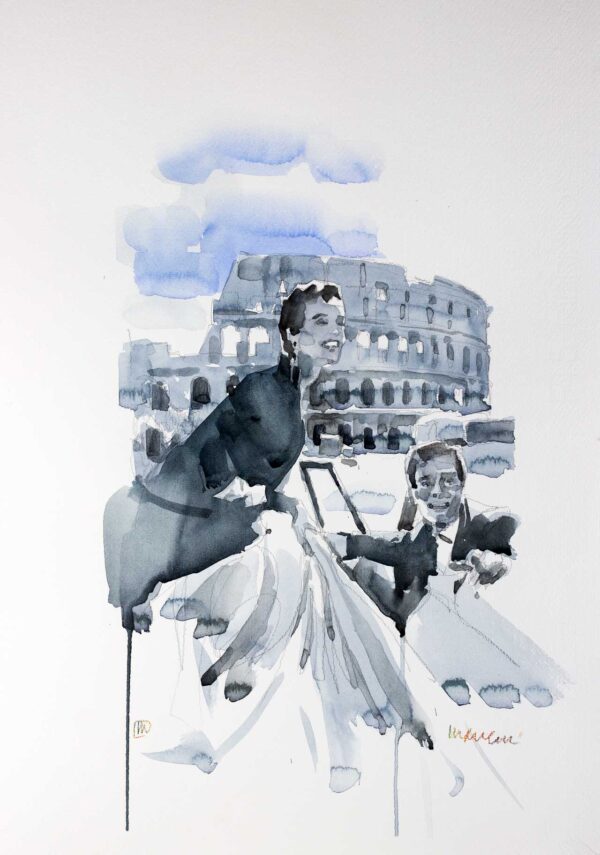 Andrea Mancini Colosseo Acquerello 50x35