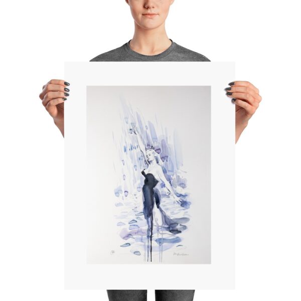 Anita at Trevi Fountain Poster
