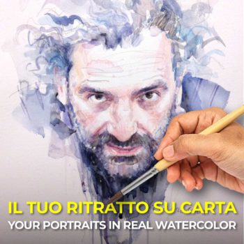 I will paint your portrait in real watercolor