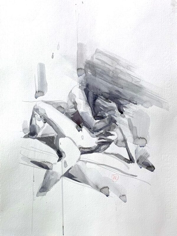 Andrea Mancini The Lovers Acquerello 50x35