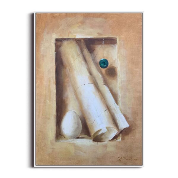 Andrea Mancini, La pergamena, olio 25x35