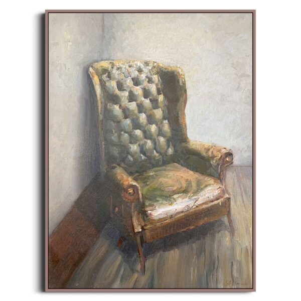 Andrea Mancini, La poltrona, olio 30x40