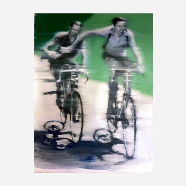 Andrea Mancini, Coppi e Bartali, olio, 170x200